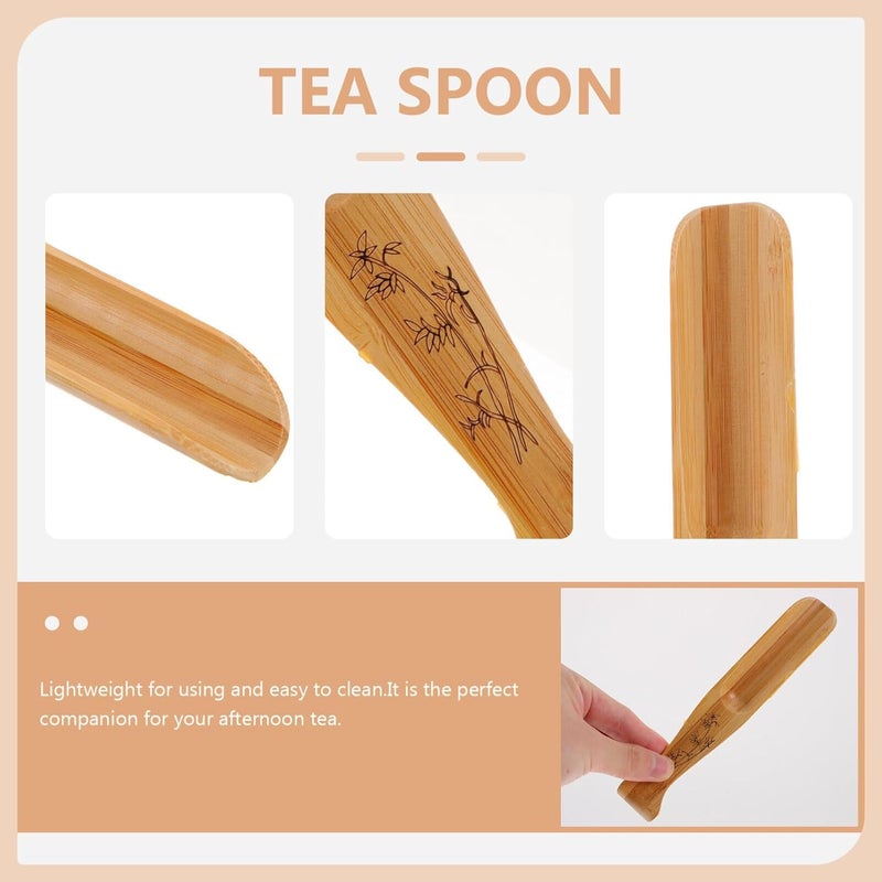 OSALADI Loose Leaf Tea Scoops Tea Leaf Shovel Salt Scoop Matcha Tea Honey Washing Matcha Tea Accessories Tea Leaf Scooper Bamboo Tableware Matcha Scoop Sugar Vanilla Wooden Cup - Image 2